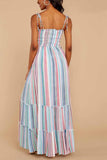 Chicindress Colorful Stripe Print Dress