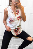 Chicindress Summer Fashion Zipper Design Floral Tank Top