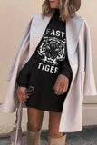 Chicindress Tiger Printed White Mini Dress (2 Colors)