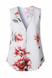 Chicindress Summer Fashion Zipper Design Floral Tank Top