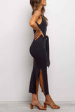 Chicindress Sexy Bandage Solid Maxi Dress