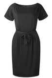 Chicindress O Neck Midi Dress With Belt